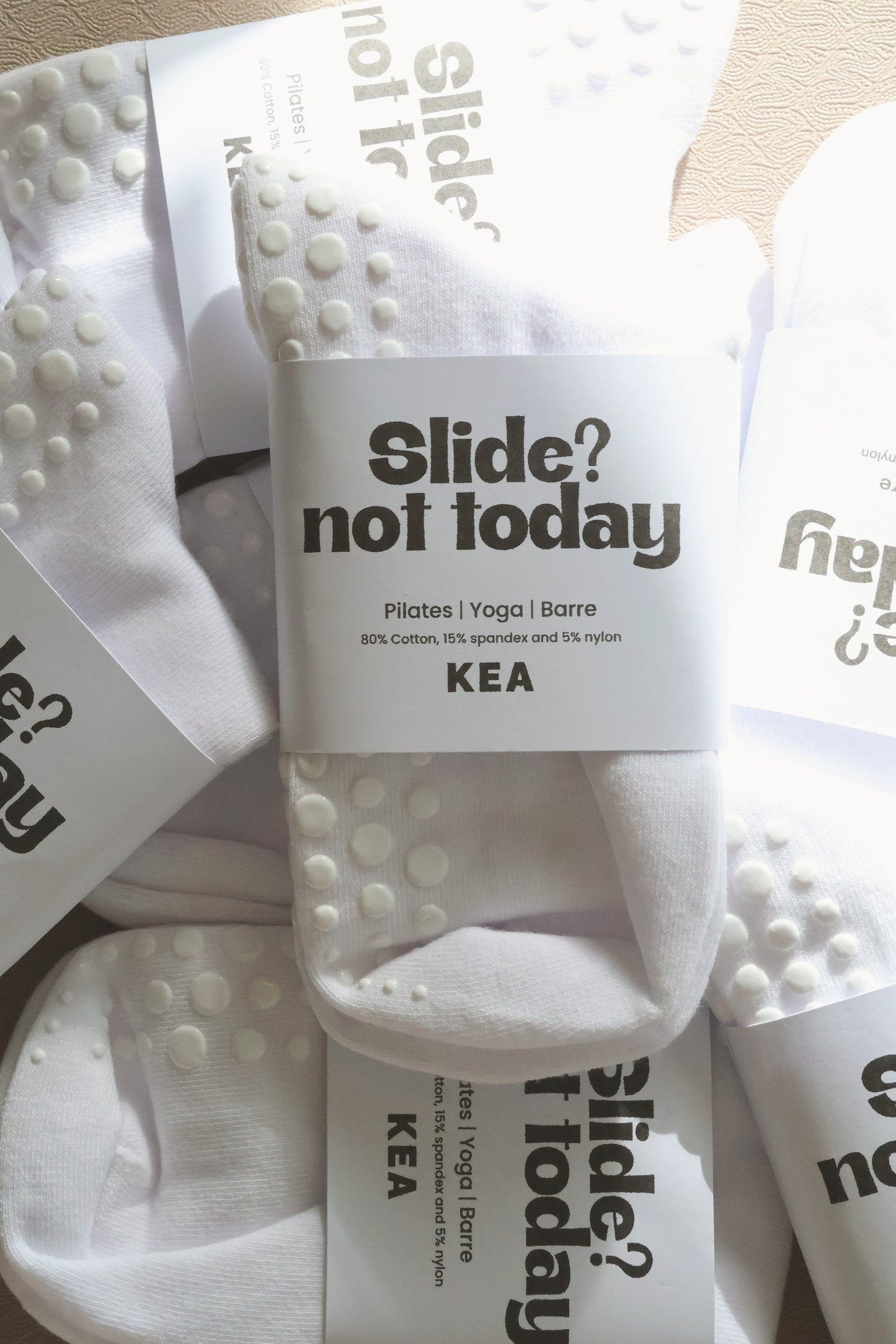 Crew Non Slip Grip Socks - Kea Active White