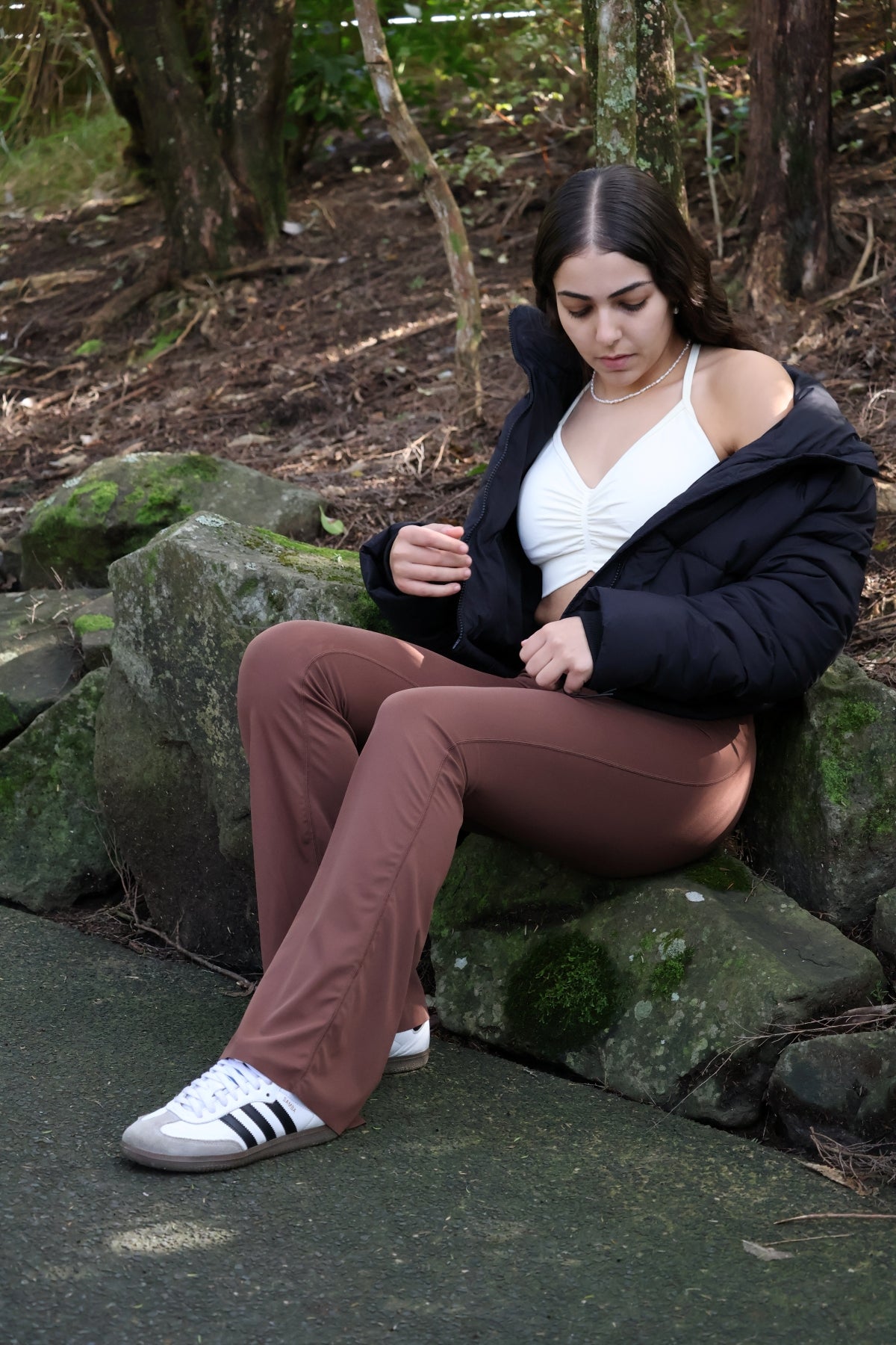 High Rise Flared Legging - Mocha