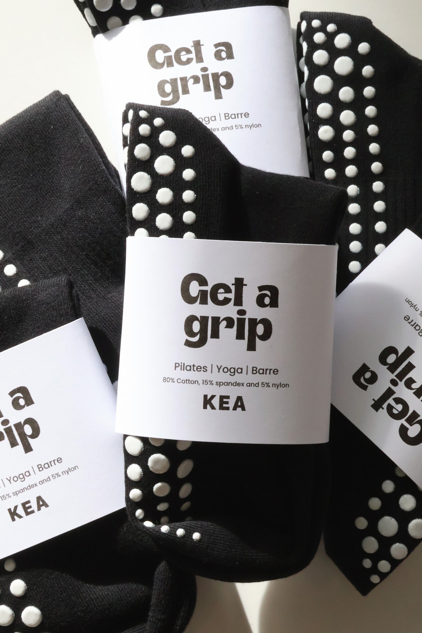 Crew Non Slip Grip Socks - Kea Active Black